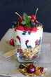 Healthy Breakfast Cereal with Berries and yogurt