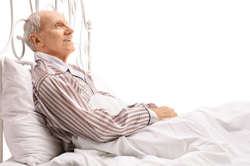 Sticker - Relaxed senior lying in bed