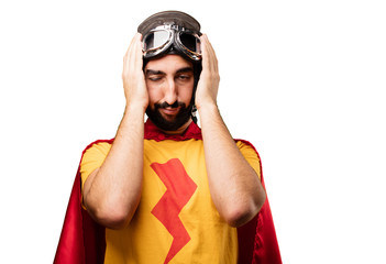 Canvas Print - crazy super hero boring expression