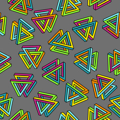 Poster - Vector Pattern 80s. Geometric Seamless Abstract Background. Retro Memphis Style 1980s.