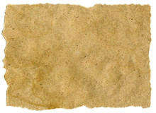 Highly-textured Old Brown Paper. Isolated On White. 
Perfect Template For Vintage, Grunge Font, Text Or Image.  As Source For Web Design, Art Print, Font Texture.
High Detail.