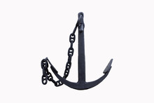 Old Ship's Anchor On A White Background