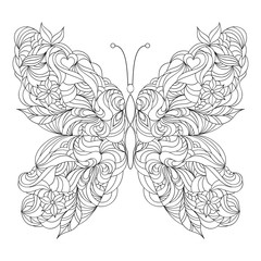 Canvas Print - Abstract butterfly on white background