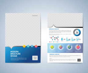 Business brochure flyer design layout template. Business brochure, flyer, magazine cover design template vector.layout education annual report A4 size.