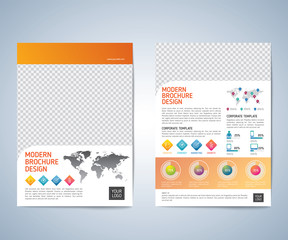  Business brochure flyer design layout template. Business brochure, flyer, magazine cover design template vector.layout education annual report A4 size.