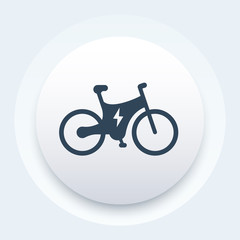 Sticker - Electric bike icon, bicycle with an integrated motor