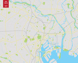 Fototapeta Mapy - Vector color map of  Tokyo, Japan. City Plan of  Tokyo