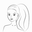 © Tatiana Ol'shevskaya - Beautiful girl with long hair gathered sketch