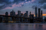 Fototapeta Mosty linowy / wiszący - Panorama new york city at night