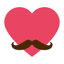 Heart With Mustache Icon Vector Illustration Design