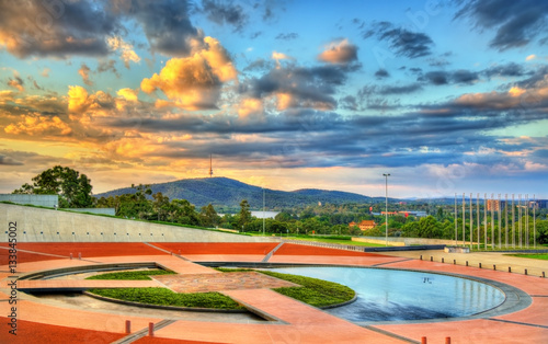 Obraz na PCV Reflection pond at Parliament House in Canberra, Australia