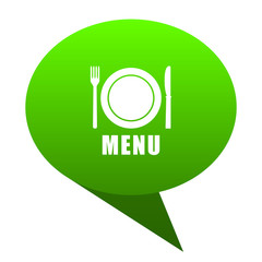 Wall Mural - menu green bubble icon