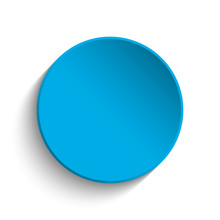 Blue Button On White Background