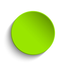 Green Button On White Background