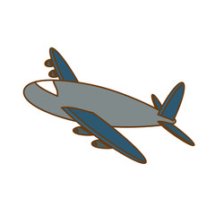 Sticker - single airplane icon image vector illustration design