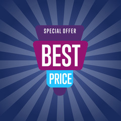 Canvas Print - Best price discount sale sticker isolated vector illustration. Special offer tag, price discount promo, super sale ad, advertisement retail label, exclusive shopping symbol. Modern style offer sign.