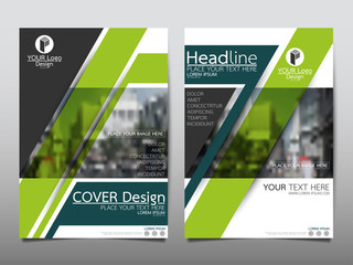 Wall Mural - green technology flyer cover business brochure vector design, leaflet advertising abstract backgroun