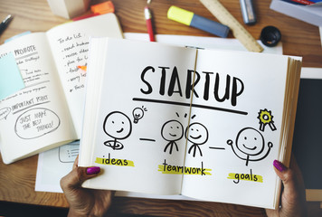 Sticker - Startup Ideas People Business Planning Graphic Concept