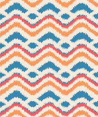 Poster - seamless ikat zigzag pattern