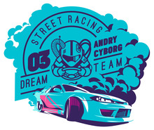 Burnout Car, Japanese Drift Sport, Street Racing
