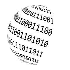 binary code globe vector symbol icon design.