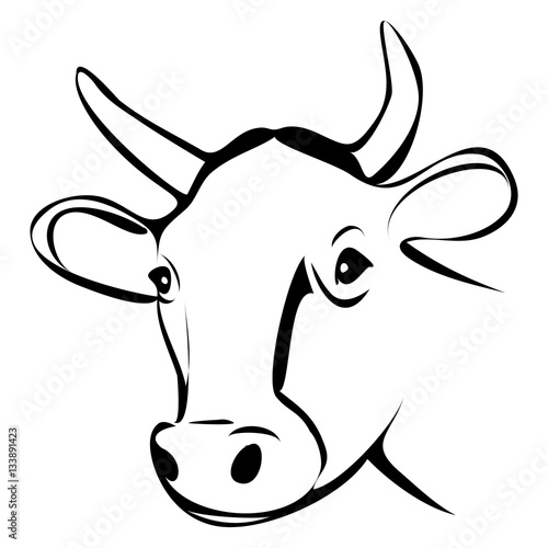 COW HEAD OUTLINE VECTOR Stock Vector Adobe Stock