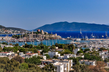 Sticker - Saint Peter Castle (Bodrum Kalesi) and cityscape of Bodrum, Turkey