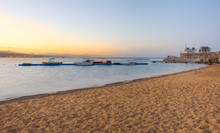 Boats At Sunrise In Gult Of Aqaba