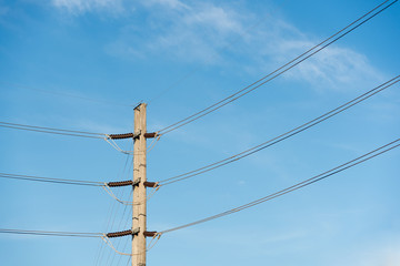 Electric pole and blue sky