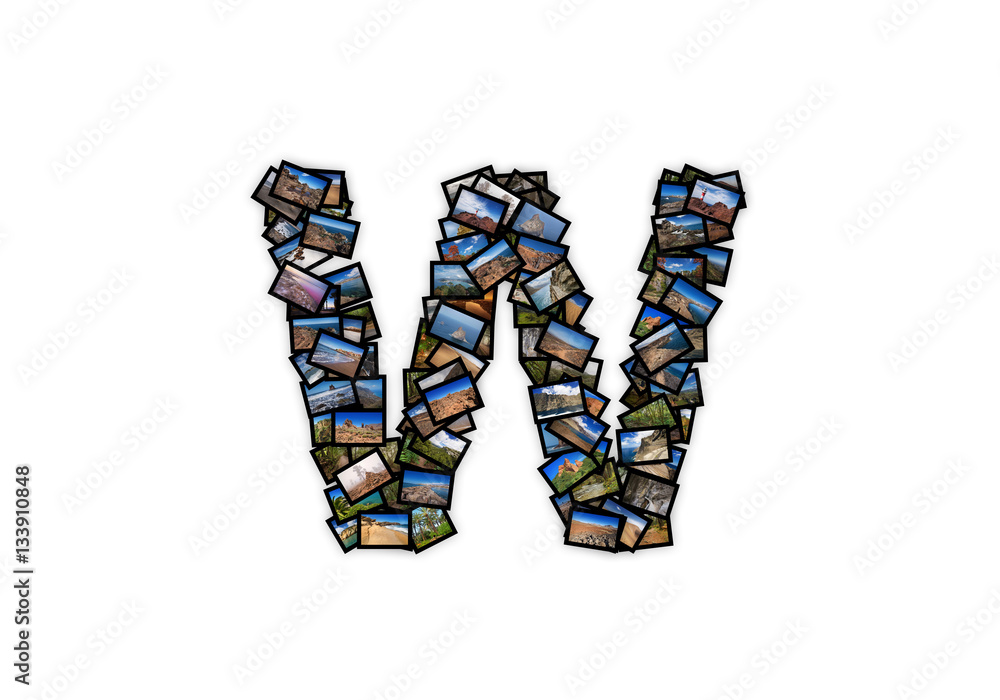 W Collage Lettering Letter W uppercase font shape alphabet collage made of my best ...