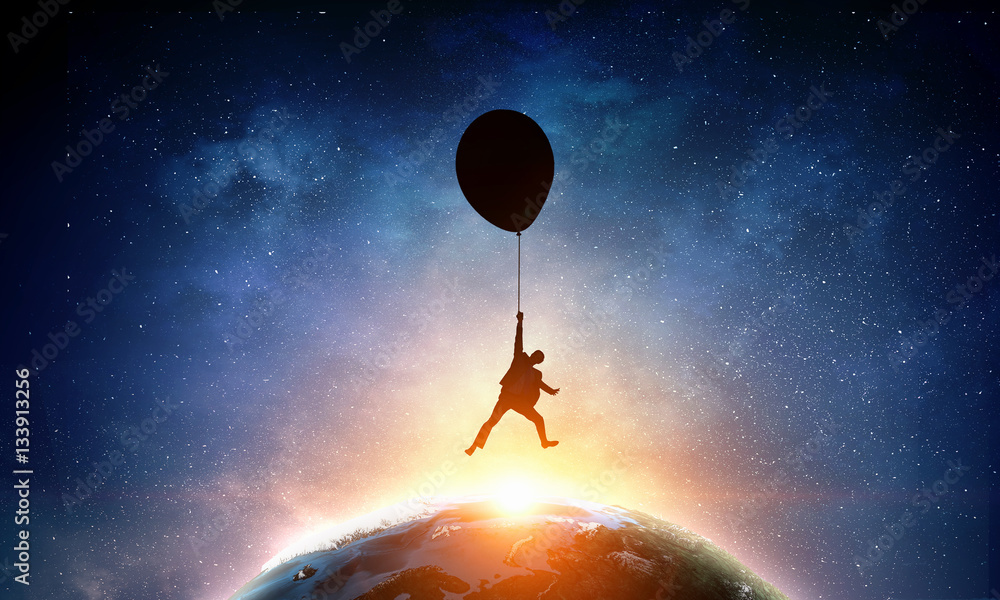 Escape from daily routine . Mixed media Stock Photo | Adobe Stock