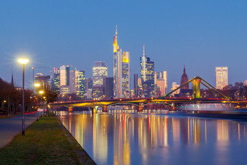 Wall Mural - Frankfurt. City embankment and skyscrapers of the 's business center.