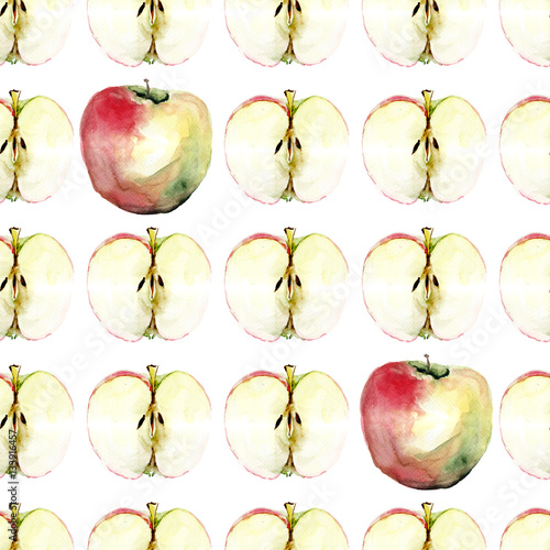 Seamless pattern with apple