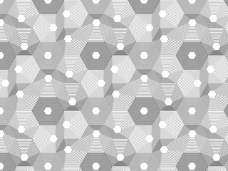 Wall Mural - hexagon pattern, stylish monochrome, vector pattern
