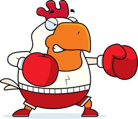 Poster - Cartoon Rooster Boxing