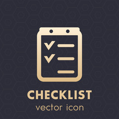 Sticker - checklist icon, vector symbol