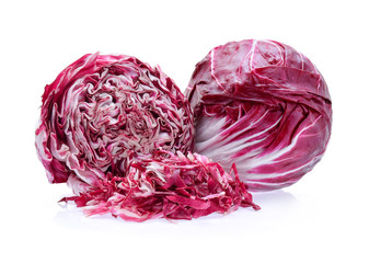 Radicchio, red salad isolated on white background