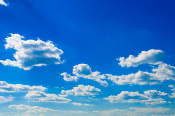 Cumulus clouds with blue sky