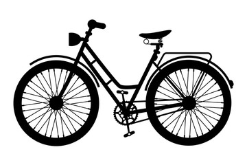 Poster - Bike Icon. Black Bicycle Symbol Silhouette Isolated on White Background.