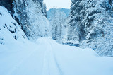 Fototapeta Do pokoju - Winter road after the snowfall