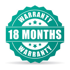 Poster - 18 months warranty vector icon