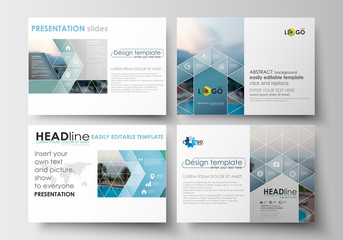 Wall Mural - set of business templates for presentation slides. flat design blue color travel decoration layout, 