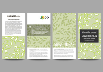 Wall Mural - flyers set, modern banners. business templates. cover design template, flat layouts. green color bac