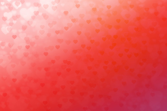 Valentines day background with hearts in red color shades.