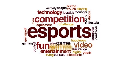 Wall Mural - Esports animated word cloud, text design animation.