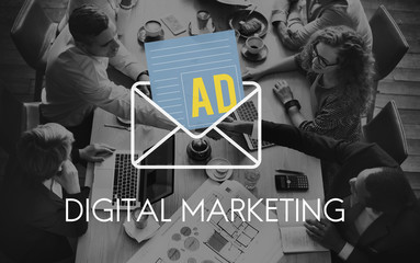Wall Mural - advertisement social media internet letter concept