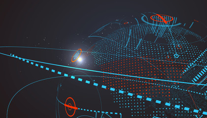 Futuristic globalization interface, a sense of science and technology abstract graphics.