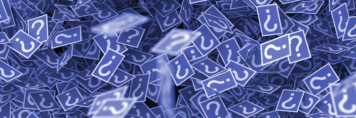 Wall Mural - infinite question marks cards, 3d rendering