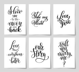 Sticker - 6 hand written lettering positive quote about love