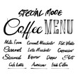 Coffee Menu Handgezeichnet Typografie
